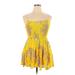 Lulus Casual Dress - Mini: Yellow Print Dresses - Women's Size Large