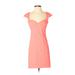 Torn by Ronny Kobo Cocktail Dress - Sheath Plunge Short sleeves: Pink Print Dresses - Women's Size X-Small