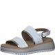 s.Oliver Damen Sandalen aus Leder Plateau, Weiß (White), 37