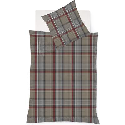 Bettwäsche FLEURESSE "Lech 4385", rot (rot beige), B/L: 155cm x 200cm, , Flanell, B/L: 80cm x 80cm, Flanell, Obermaterial: 100% Baumwolle, Bettwäsche, Edelflanell, Baumwolle, in Gr. 135x200, 155x220, 200x200cm Image