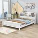 Red Barrel Studio® Incera Low Profile Standard Bed Wood in White/Brown | 31.1 H x 58.2 W x 87.2 D in | Wayfair 3241DEF0CA094CAAB16E6A04CC806A98