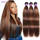 Tissage en lot brésilien naturel Remy lisse ombré-FB 30 mèches de cheveux humains à reflets bruns