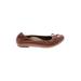 Orthaheel Flats: Slip On Stacked Heel Classic Tan Print Shoes - Women's Size 8 - Round Toe