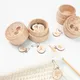 8Pcs Wooden Knitting Stitch Markers Round Flower For DIY Craft Marker Tools Needle Clip Metal Hooks