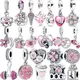 925 Solid Silver Pink Series Heart Flower Tree Friend Happy Birthday Love Beads Fit Original Pandora