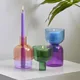Candle Holder for Pillar Candles Stand Home Decor Colorful Glass Flower Vase Decorative Bottle Jar