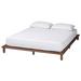 Alivia Mid-Century Modern Walnut Brown Finished Wood Bed Frame