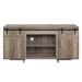 Sliding Barn Door TV Stand, Rustic Media Console Cabinet w/Adjustable Shelf&Cable Holes, Wooden TV Cabinets for Livingroom