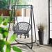 Patio Swing Chair with Stand and Cushion, Heavy Duty Hanging Chair with Stand, 330 lbs Capacity, Patent pending