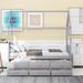 Twin size Wooden House Bed with Trundle and 3 Storage Drawers