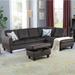 97"Wide 3-Pieces Flannel Living Room Sofa Set