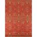 All-Over Orange Kazak Indian Area Rug Hand-Knotted Wool Carpet - 8'0"x 9'11"