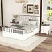 Minimalist Full Size Wood Platform Bed with 2 Drawers, 3-Pieces Bedroom Sets Platform Bed with 2 Nightstand for Bedroom, White