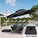 PURPLE LEAF 12ft Round Offset Hanging Patio Umbrella with Base