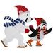 41.25" Lighted Ice Skating Polar Bear and Penguin Outdoor Christmas Decoration - Red