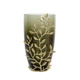 Olive Tree Aluminum Branch Glass Vase - 10.75"