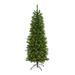 6’ Pre-Lit Green Slim Mountain Pine Artificial Christmas Tree, Warm Clear LED Lights - 6 Foot