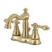 American Classic Two-Handle 3-Hole Deck Mount 4" Centerset Bathroom Faucet with Brass Pop-Up