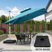 PURPLE LEAF 10ft Square Patio Offset Cantilever Umbrella with Base