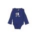 Carter's Long Sleeve Onesie: Blue Marled Bottoms - Size 24 Month