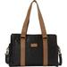 Soft Leather Laptop Tote & Shoulder Bag Black