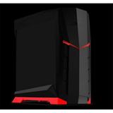 Black with Red ATX Tower Case with 90 deg Plus Window