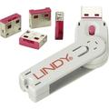 LINDY USB port lock USB-Lock + Key 4-piece set Rose incl. 1 key 40450
