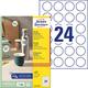 Avery-Zweckform L3415-100 All-purpose labels Ø 40 mm Paper White 2400 pc(s) Permanent adhesive Inkjet printer, Laser printer, Laser, colour, Copier, Colour