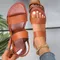 Sandali piatti da donna 2023 cinturino incrociato in pelle stile roma scarpe da donna estive di alta
