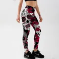 Moda Fitness teschio colorato ragnatela stampa digitale Legging pantaloni elasticizzati neri da