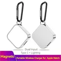 Caricabatterie Wireless magnetico portatile in metallo con portachiavi per Apple Watch Series Type C