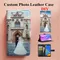 Custodia a portafoglio in pelle con immagine personalizzata per iPhone 16 15 13 12 14 Pro Max SE 8 7 Plus XR X XS Max Stampa foto Immagine Libro Flip Cover