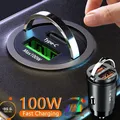 Caricabatteria da auto nascosto Mini 100WC tipo C ricarica rapida per auto per iphone 15 pro max Huawei Xiaomi Samsung PD caricabatteria da auto con presa accendisigari