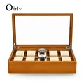 Oirlv 10 griglie scatola portagioie in legno massello scatola porta orologi custodia per orologi
