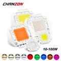 CHANZON 1pc Chip LED ad alta potenza 10W 20W 30W 50W 100W Caldo bianco freddo naturale Rosso Verde Blu Giallo RGB 440NM 660NM Spettro completo