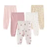 Kiddiezoom 5 pz/lotto Cute Cartoon Baby Boy Girl Pants 0-12 mesi pantaloni morbidi in cotone neonato