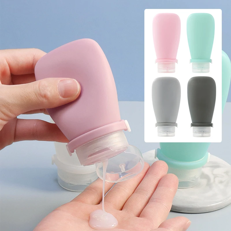 Bottiglia da viaggio portatile in silicone Conservazione cosmetica Bottiglia di lozione riutilizzabile Contenitore per shampoo a tenuta stagna Bottiglia vuota con tubo da spremere