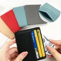 1 pz uomo borse Ultra sottile Mini Business Bank porta carte di credito portafoglio semplice nero