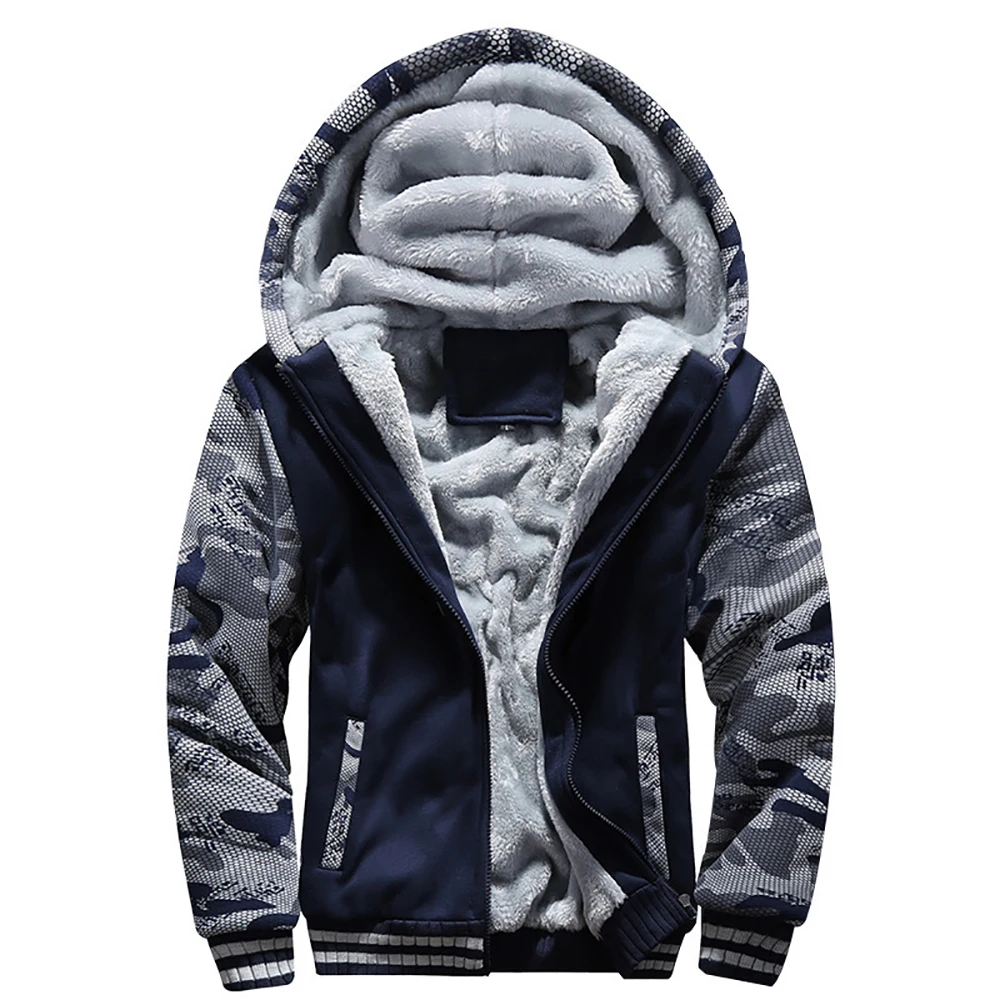 Giacca invernale da uomo Camouflage addensare giacche con cappuccio in pile manica lunga piumino uomo Casual Streetwear abbigliamento uomo