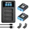 Batteria Batmax 1780 mAh per GoPro Hero 9 Hero 10 11 12 fotocamere + caricabatterie USB LED a 3 slot