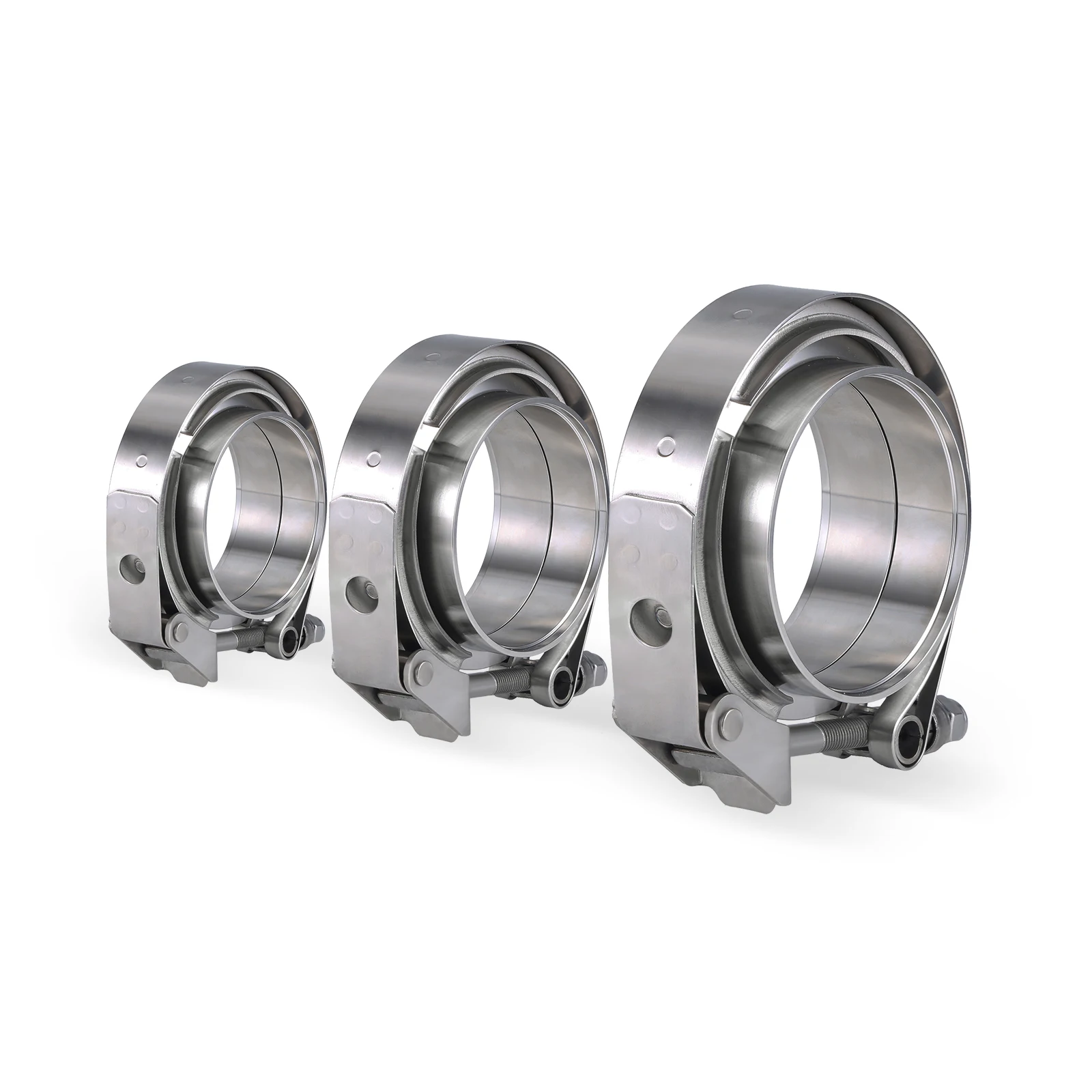 Morsetto a fascia a V a sgancio rapido in acciaio inossidabile da 2,5 "3" 4 "63mm 76mm Tubo di scarico turbo Morsetto a fascia Maschio Femmina Flangia V Morsetto Kit