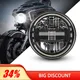 Faro Led nero/cromato da 7 pollici per Harley Davidson Sportster Softail Dyna Fat Boy DRL 7 ''fari