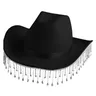 Diamond Fringe Bride Cowgirl Hat Summer Vintage Cowboy Hat strass Fringe Cowgirl Hat regalo per le