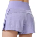 Pantaloncini pantaloni da Tennis da donna pantaloncini a vita alta in Mesh traspirante pantaloncini