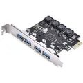 Scheda PCIE USB 3.0 autoalimentata Scheda di espansione PCI Expree a USB a 4 porte Adattatore controller hub USB3 PCI-e da 5 Gbps ad alta velocità