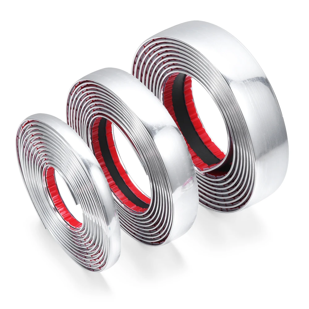 13M car Styling esterno autoadesivo porta laterale cromata modanatura decorazione paraurti protezione striscia 6MM - 30MM striscia cromata porta laterale striscia paraurti decorazione modanatura