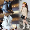 2023 autunno inverno scarpe per bambini in pelle ragazzi ragazze stivali moda morbidi stivali corti