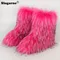 2024 donne inverno Fluffy Fur Boots donna Furry Snow Boots peluche Warm Outdoor calzature ragazze