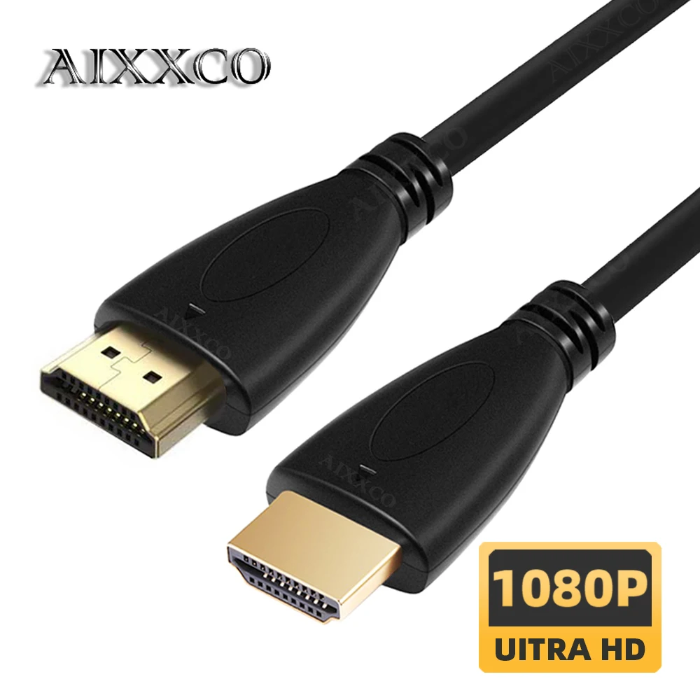 AIXXCO 0.5M 1.5M 1M 2M 3M 5M 10M 15M Placcato Oro Cavo compatibile HDMI 1.4 1080p Cavi video 3D per HDTV Splitter Switcher