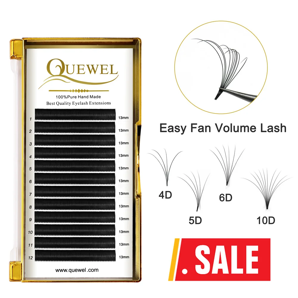 Quewel Easy Fan Volume Estensione ciglia Ciglia fiorite Self-making Fioritura Ventole veloci Ciglia Fioritura Spessa Ciglia finte visone